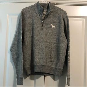 Gray PINK quarter zip